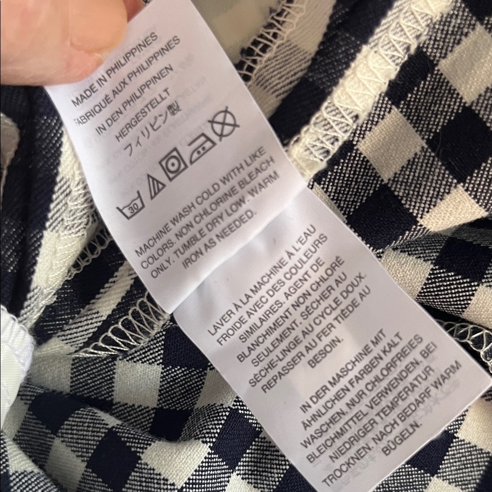 J. Crew Martie Women’s Black and White Checkered Pants Size 12P - Picture 8 of 8